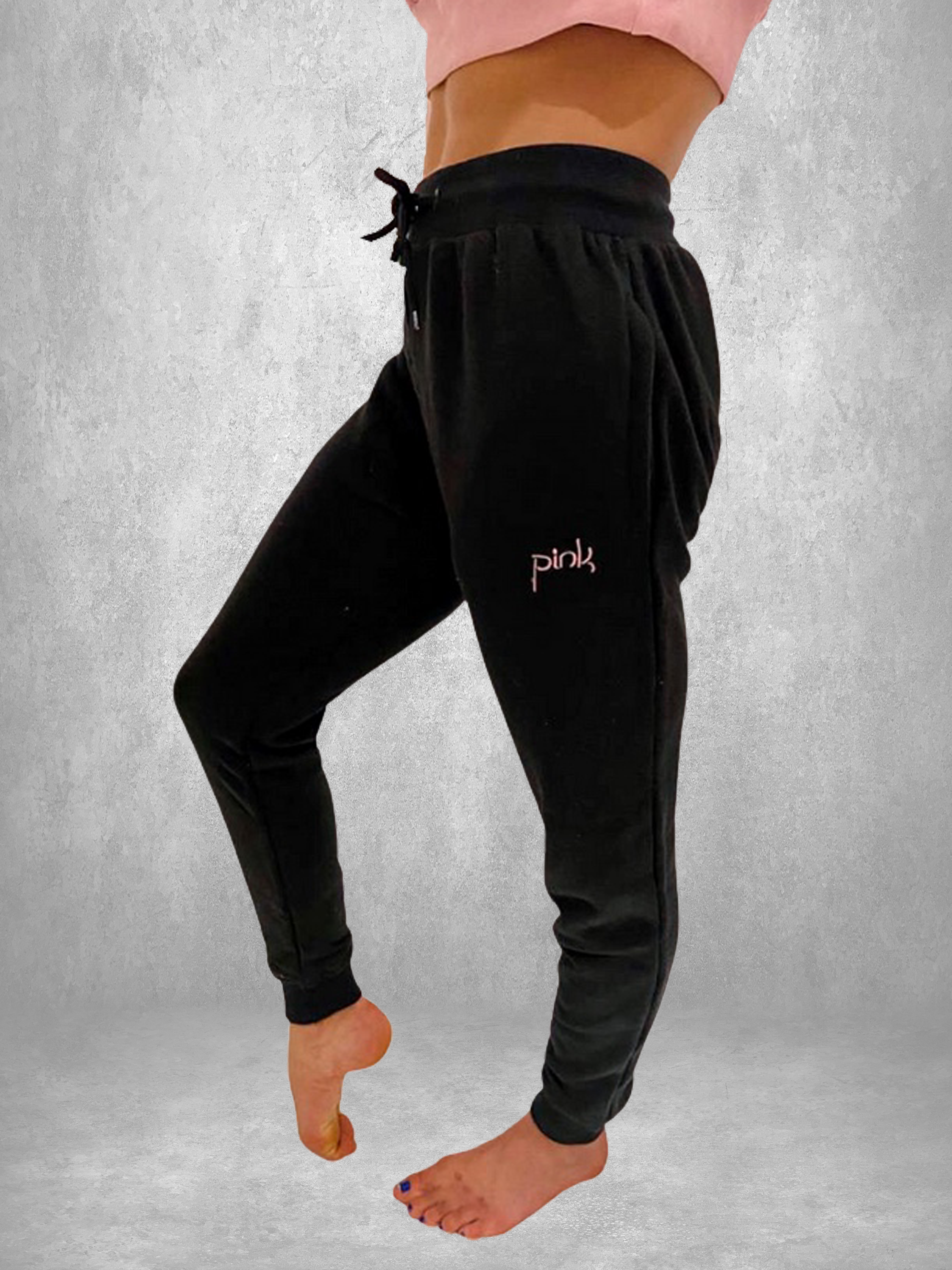 Black Core Joggers - Baby Pink - Pink 