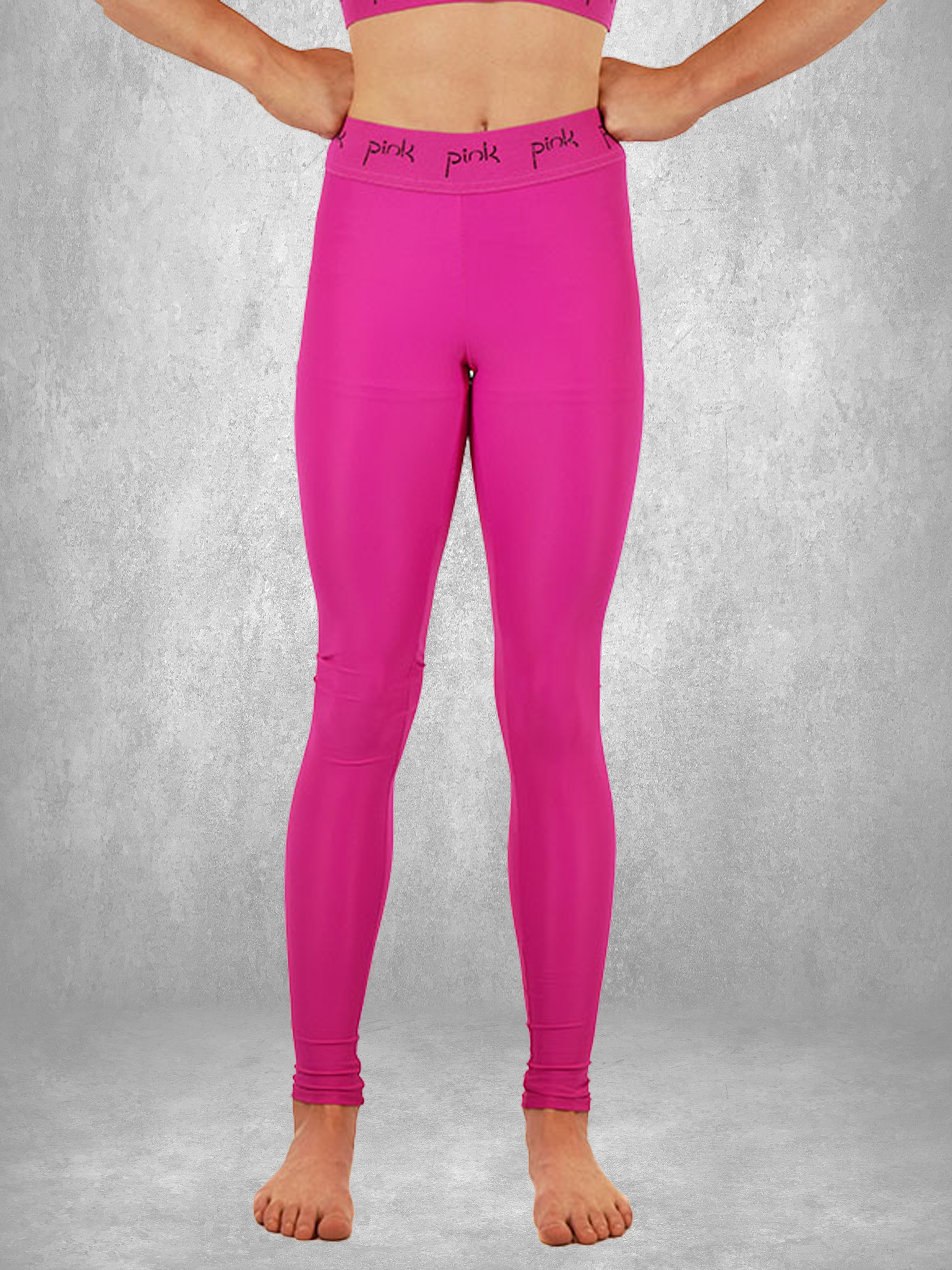 Core Full Leggings - Pink & Black - Pink Leisurewear