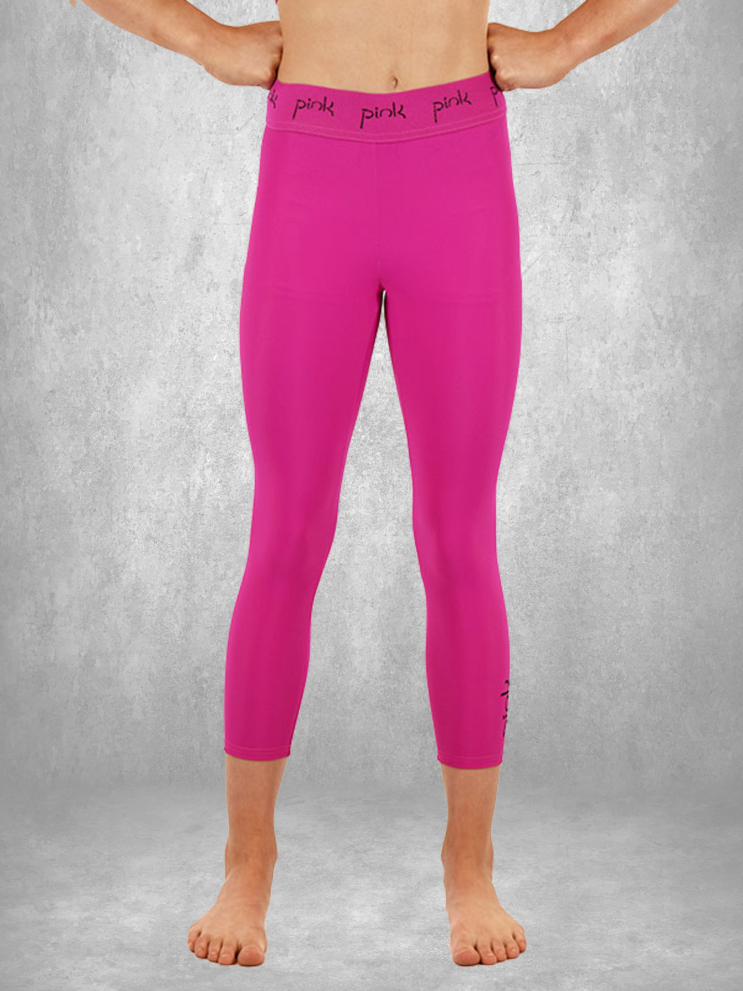 Core 3/4 Leggings - Pink & Black - Pink Leisurewear