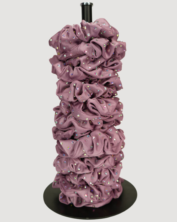 Diamond Scrunchie - Wet Look Blush Pink Lycra
