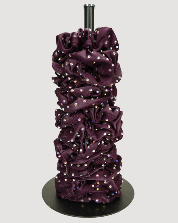 Diamond Scrunchie - Wet Look Burgundy Lycra